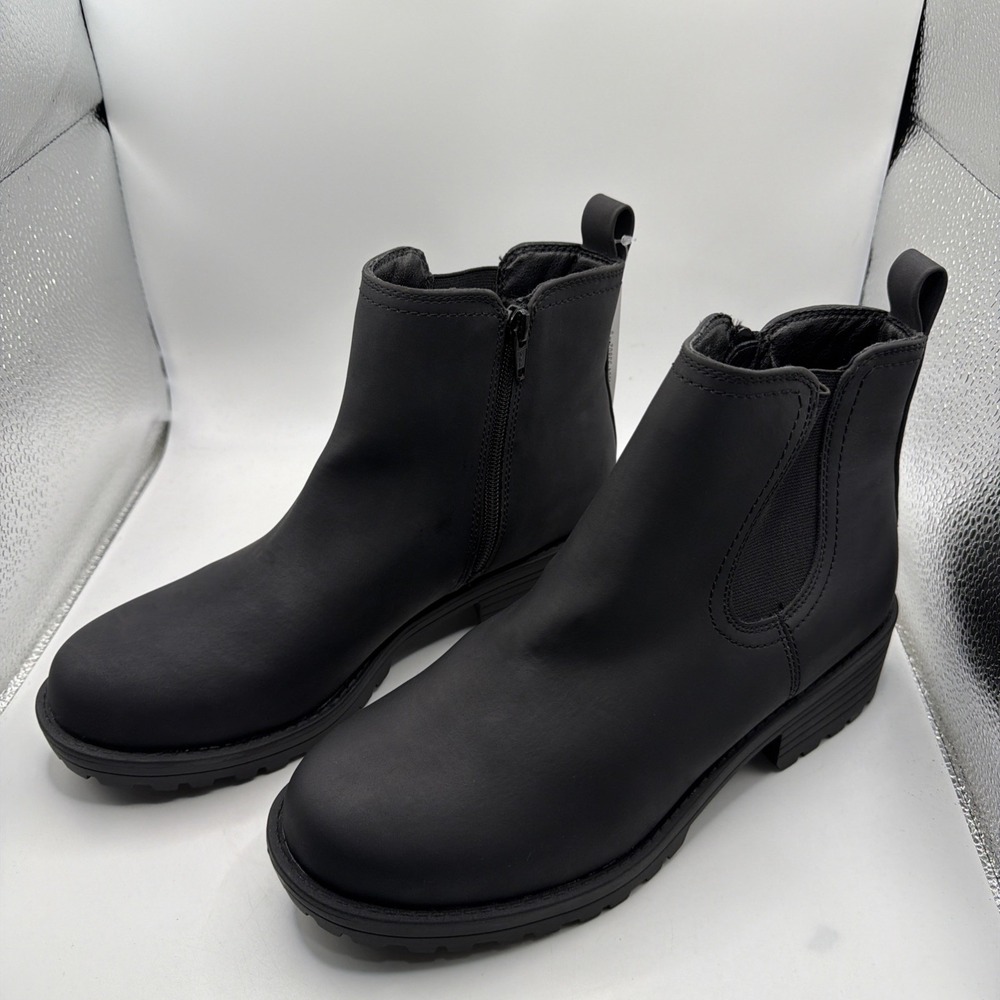 Buffalo David‎ Bitton Anna Chelsea Boots Women's Black Leather Side Zip - 9